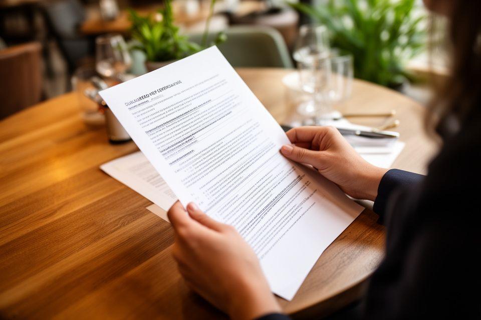 Horecaondernemer bespreekt leverancierscontracten aan een houten tafel in een stijlvol café in Tilburg